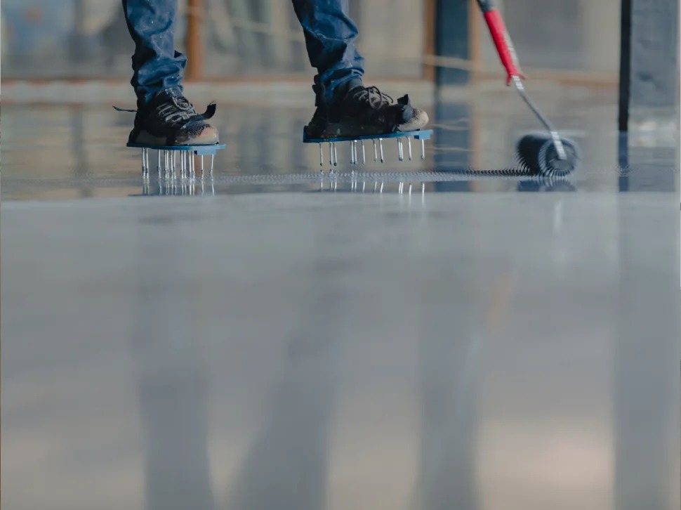 a man doing a proper epoxy installation 