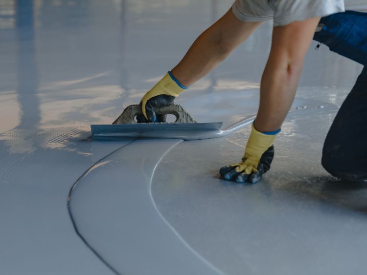 professional painting garage floor